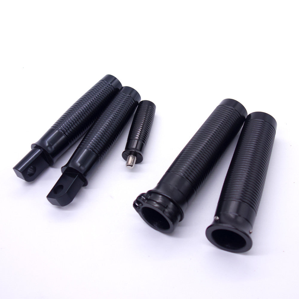 Black Footrest FootPeg+Shifter Peg +Hand Grips for Harley Sportster XL 1200 883 Q