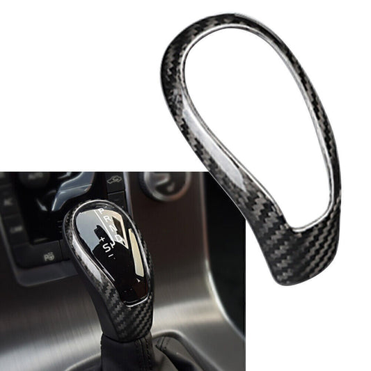 Black Carbon Fiber Gear Shift Knob Cover Sticker Trim Fit for Volvo S60 V60 XC60 V40