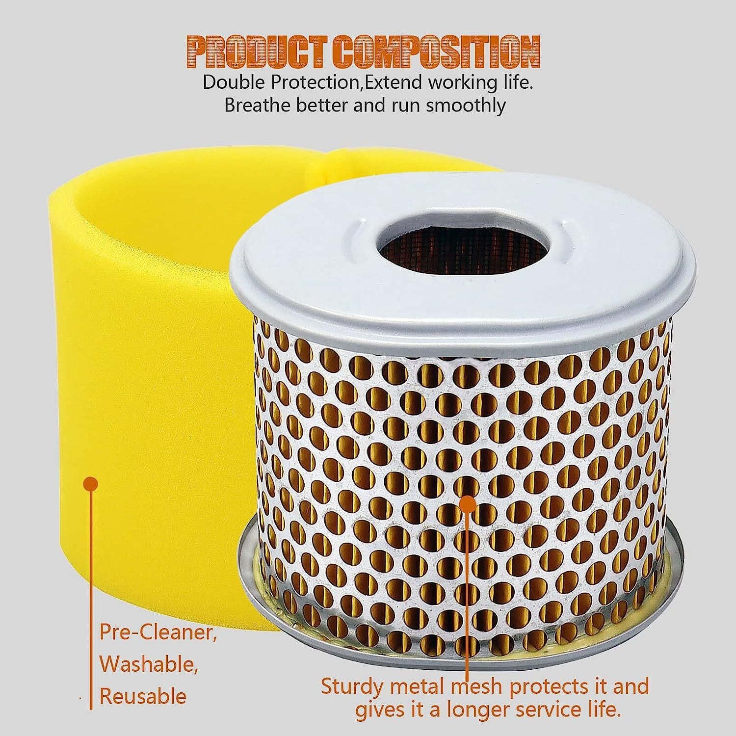 Air Filter for Honda GX340 GX 390 11HP 13HP Engine  17210-ZE3-505 17210-ZE3-010