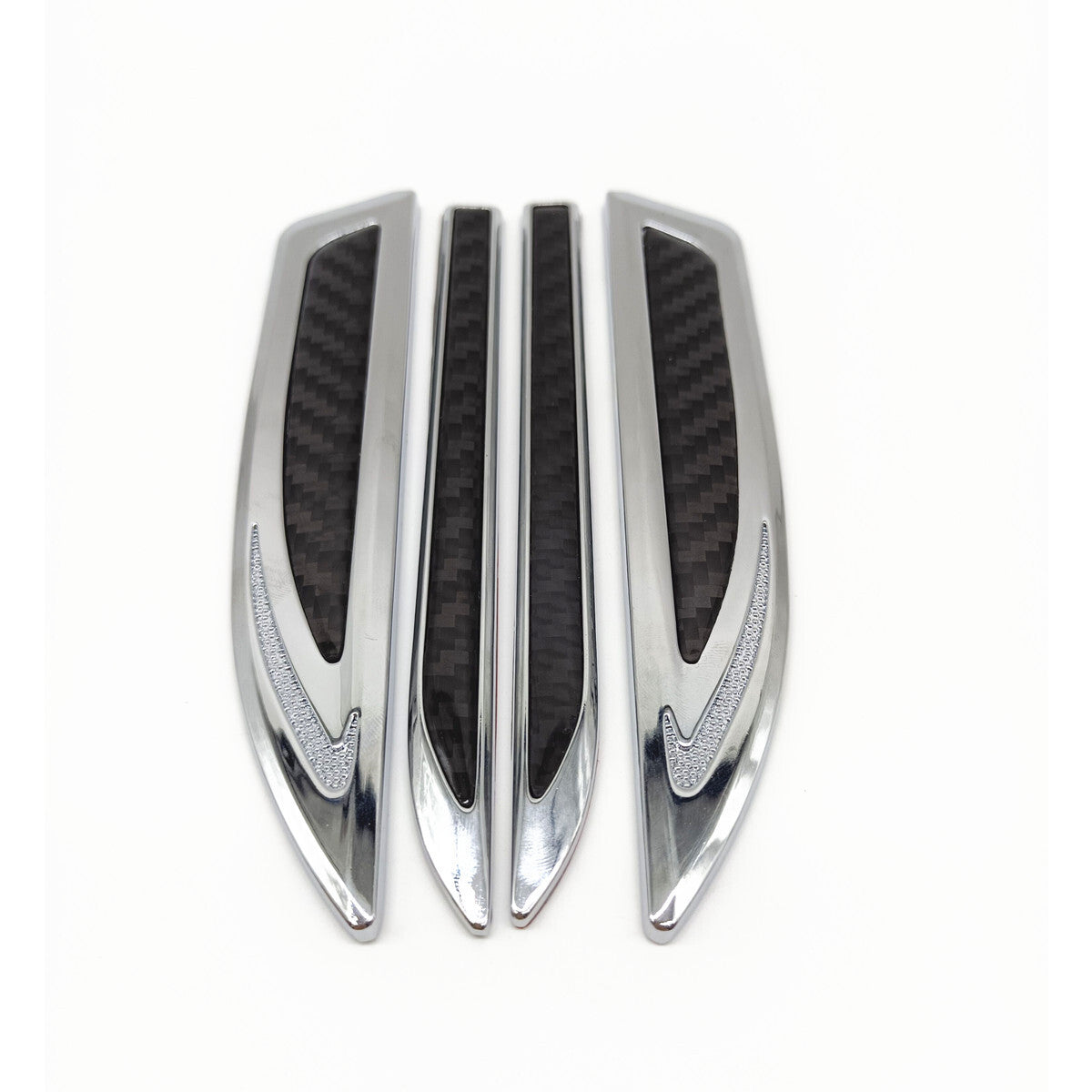 Real Carbon Fiber Car Front Side Door Fender Cover Trim 4PCS Dagger Emblem