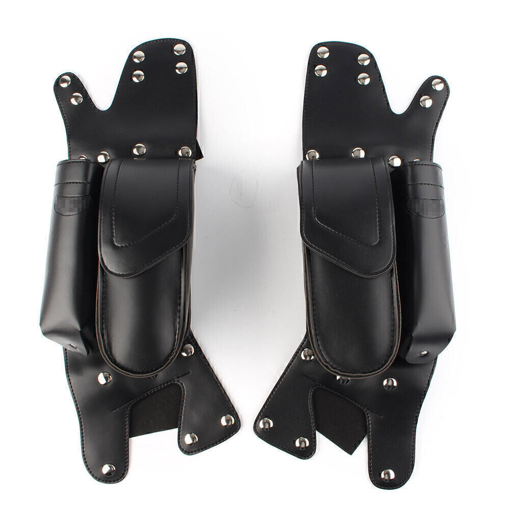 2pcs Saddlebag Guard Bag Water Bottle Set Fit for Harley Touring Road King Q