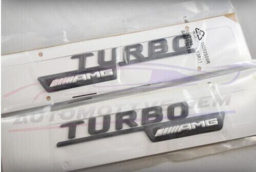 TURBO AMG Badge Side Fender Matte Black Badge Sticker for CLA45 GLA45
