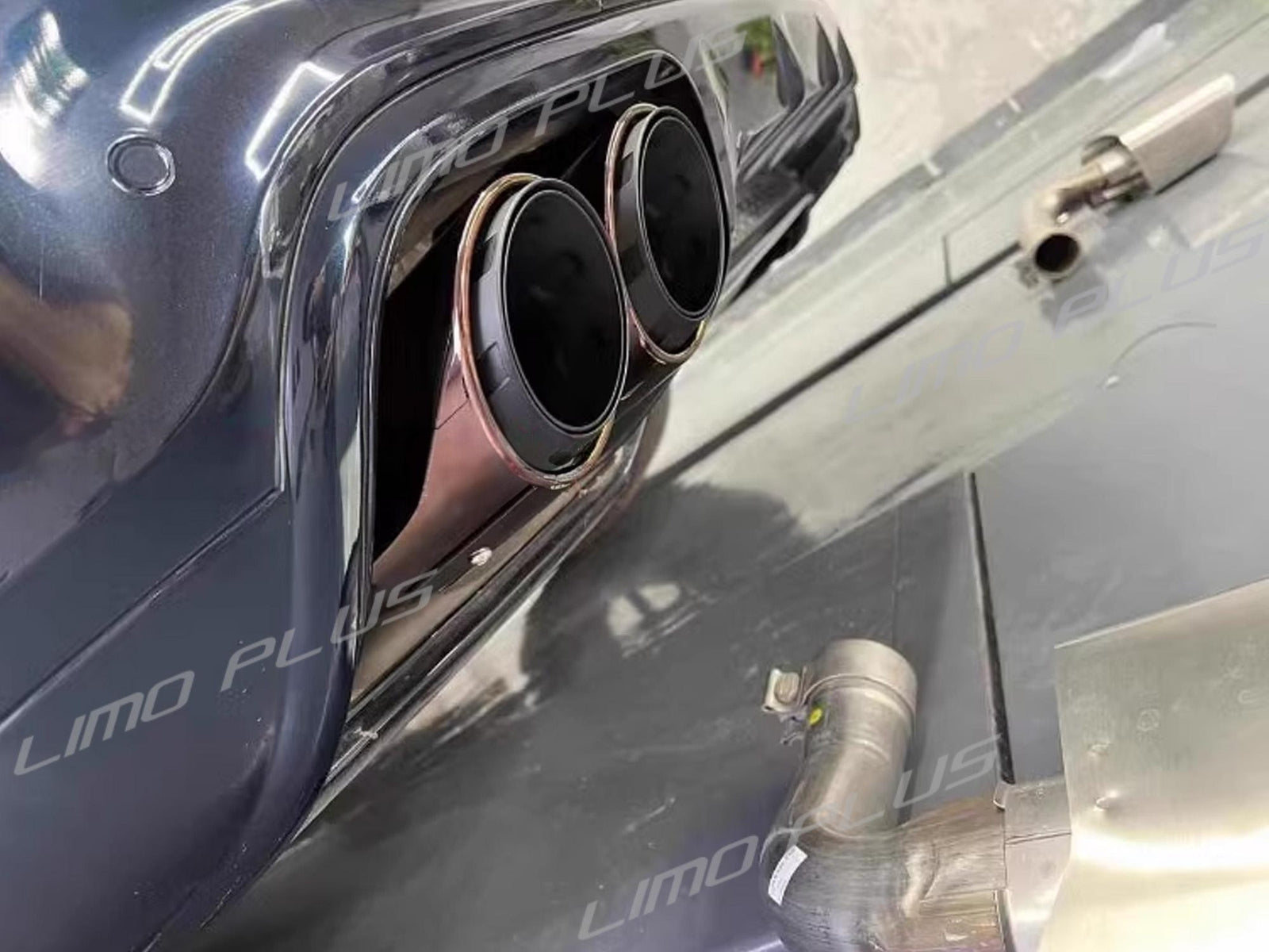 2x Bronze Sport Exhaust Muffler Tips for Porsche for Cayenne Base 2019-2024 Q