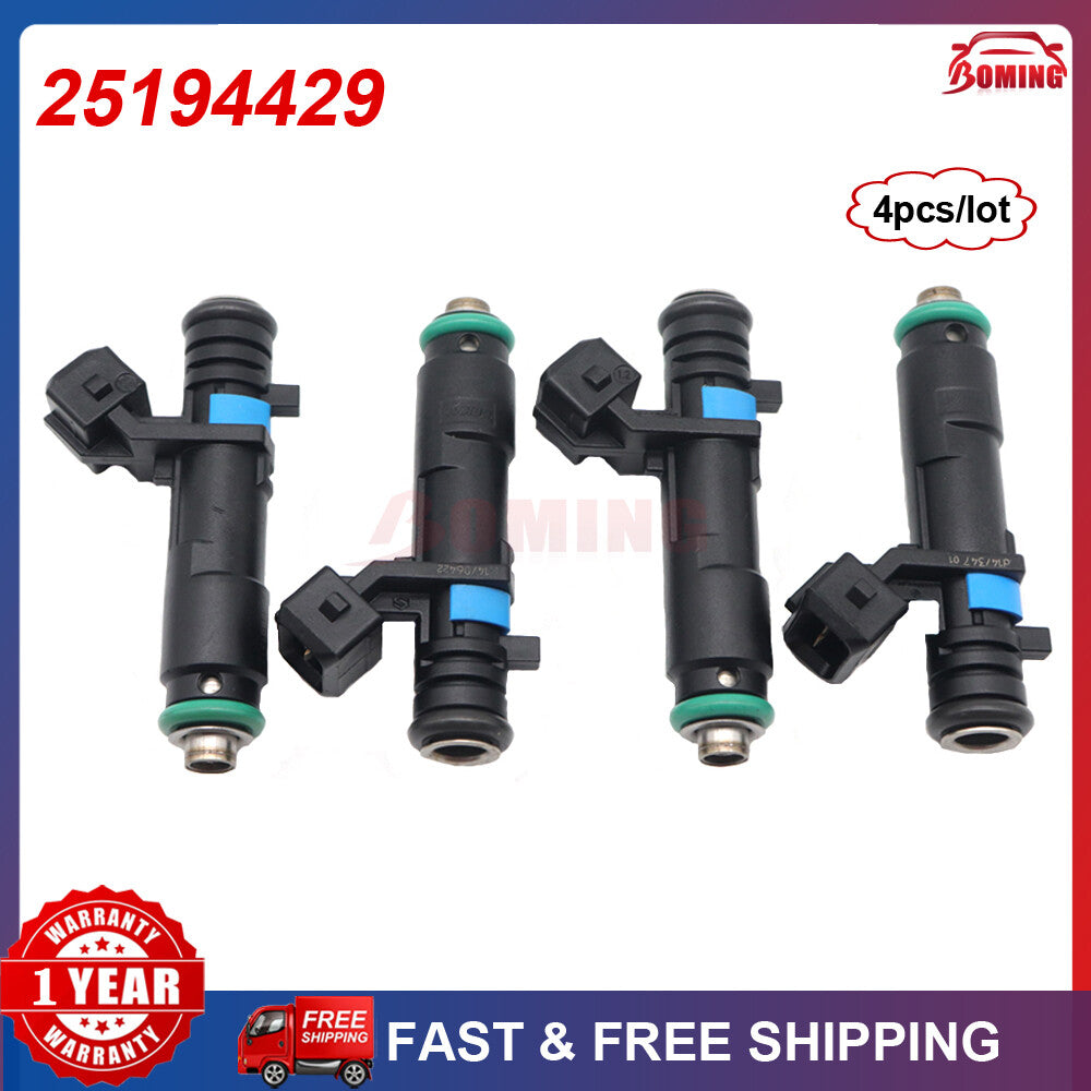 Pack of 4 fuel injectors 25186566 for Chevrolet Spark Classic Beat 25194429