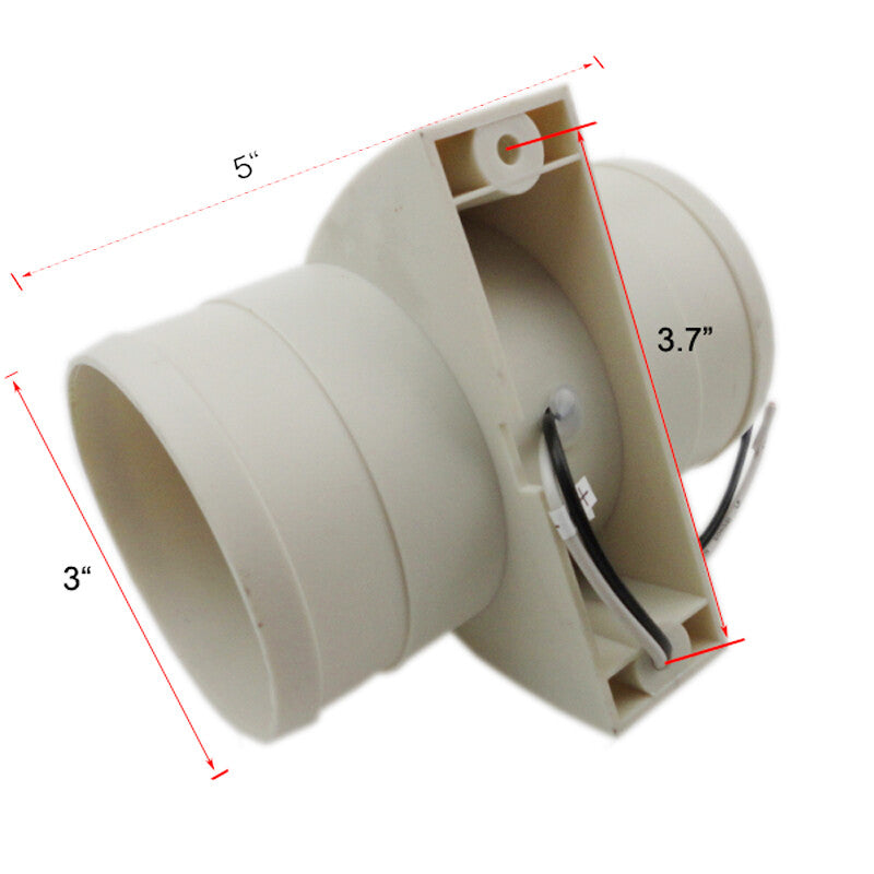 12-volt 3-inch diameter hose tilt blower, 158 CFM, suitable for marine RVS and bus use, white. n