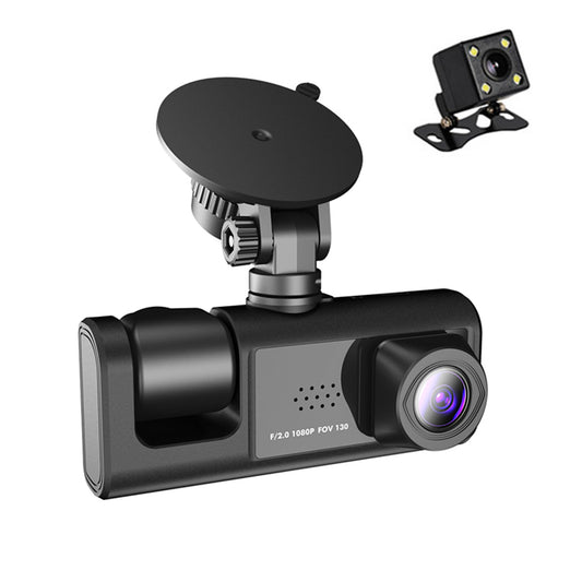 1080P 3 Lens Car DVR Dash Cam Video Recorder G-Sensor Front Inside Rear Camera