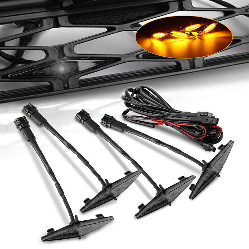 4X Smoke Lens LED Front Grille Running Lights for Toyota 4Runner TRD Pro 14-2019