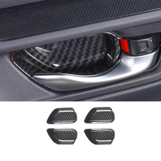 For 23-2024 for Honda CRV CR-V ABS Carbon Fiber Inner Door Handle Bowl Cover Trim 4P
