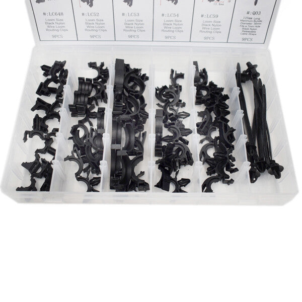 Auto Body Wiring Harness Fastener Wire Loom Routing Clips Retainer Cable Ties v