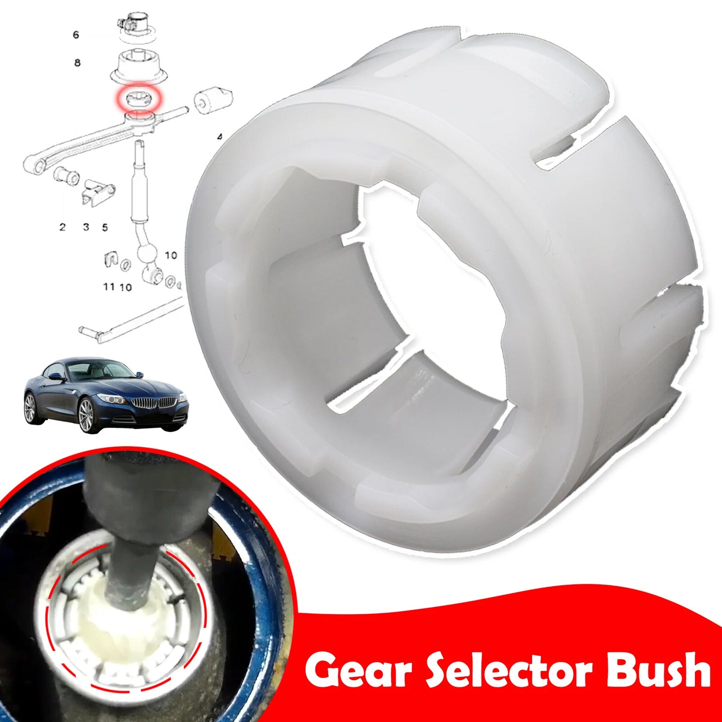 Gear Selector Bush for BMW E90 E91 E92 Manual Trans Shift Lever Tower Bearing