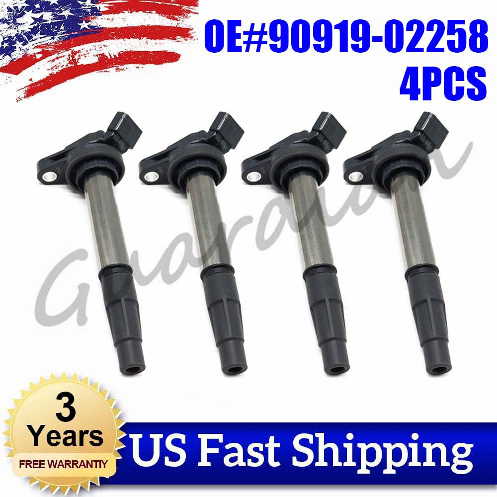 4 Ignition Coils 90919-02258 for Toyota for Corolla for Lexus CT200H for PONTIAC VIBE