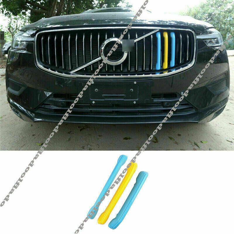 for Volvo XC60 2018-2021 3-Color Front Center Mesh Grille Grill Strip Cover Trim