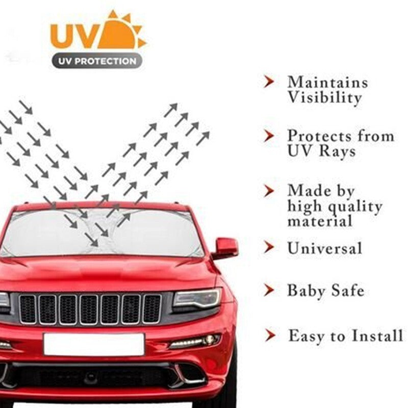 Folding Jumbo Car Window Sun Shade Auto Front Rear Visor Windshield Block Cover
