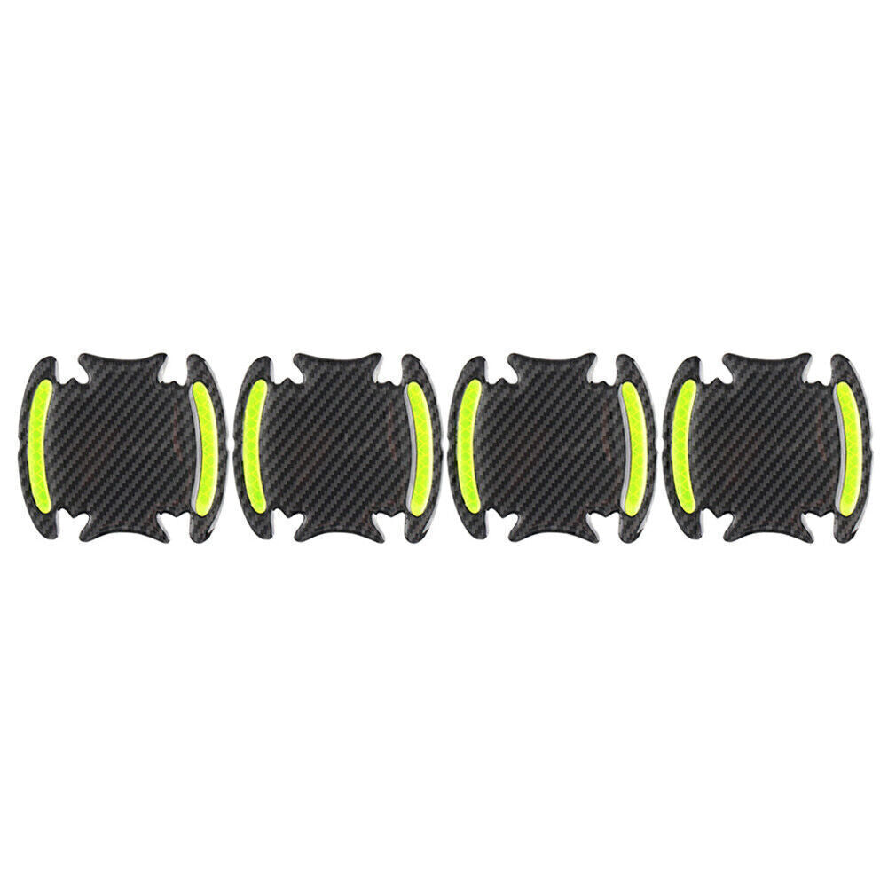 Car Door Handle Reflective Stickers Scratches Protection Carbon Fiber Yellow UK
