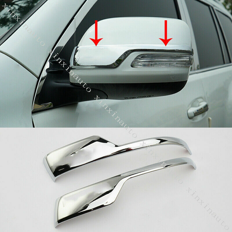 for Toyota Prado 2010-2021 Chrome Side Rearview Mirror Strip Trim Cover Molding
