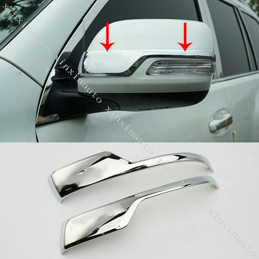 for Toyota Prado 2010-2021 Chrome Side Rearview Mirror Strip Trim Cover Molding