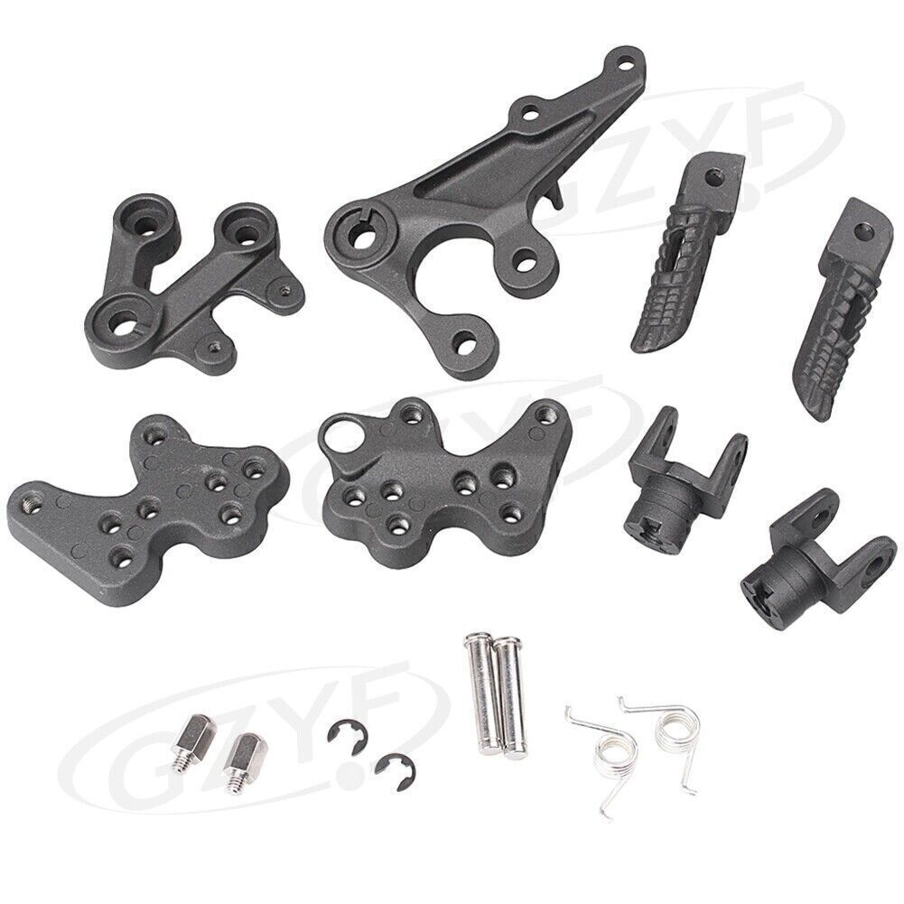Front Footpegs Footrests Bracket Kit Fit for Suzuki GSXR1000 2005-2010 Driver Rider