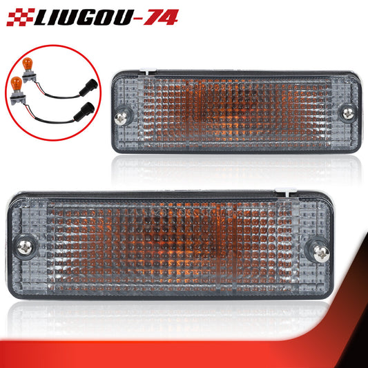 Front parking turn signal corner light is suitable for 1984-1989 pickup truck smoke- v