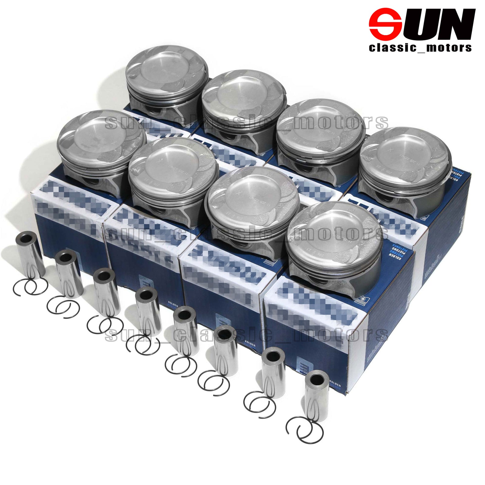 8-piece piston ring kit + RC rod for M278 CLS500 W166 W212 4.6T V8