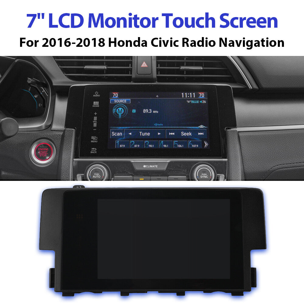 7 LCD Navigation Display Touch Screen for Honda for Civic 2016-2018 39710-TBA-A11
