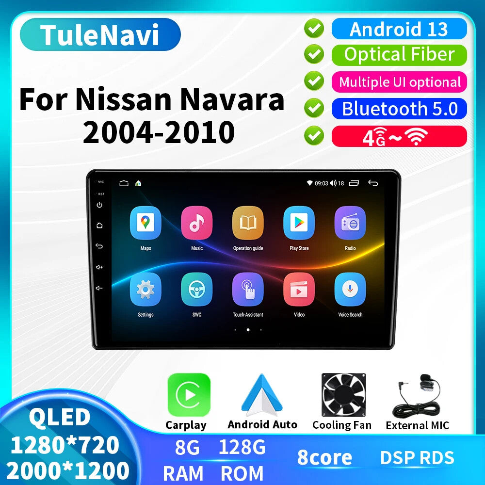 for Nissan Navara CarPlay ADAS Touch Screen Camera Player Car AutoRadio GPS Navi