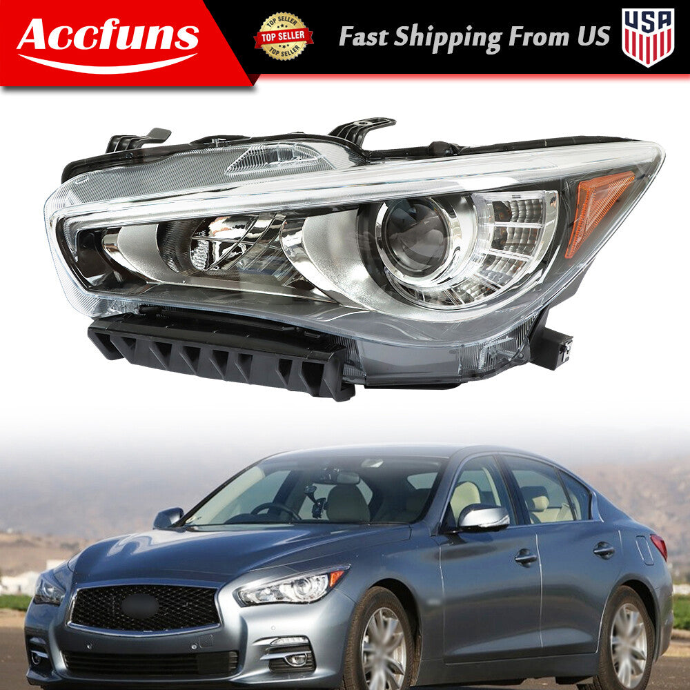 Suitable for 2014-2017 for Infiniti Q50 LED headlights with AFS (Adaptive Front-lighting System) chrome driver LH (side lights) n