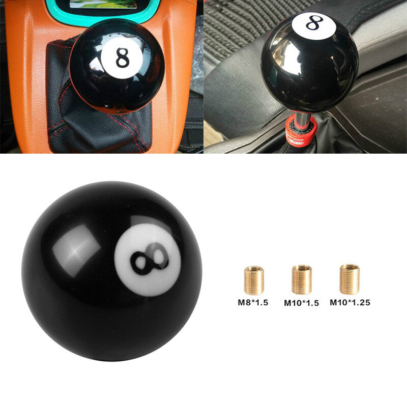 1PC 8 Eight Billiard Ball Car Gear Shift Knob Shifter Lever Black + White Parts v