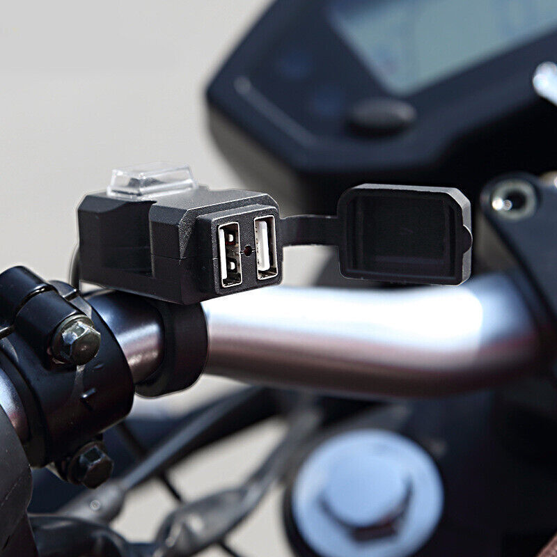 Motorcycle, scooter, all-terrain vehicle handlebar 12V waterproof switch dual USB mobile phone charger n