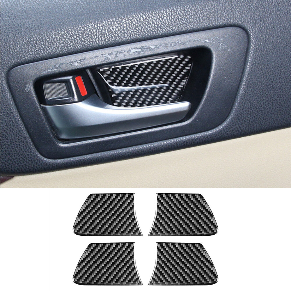 Carbon Fiber Interior Door Handle Bowl Panel Cover for T@yota Highlander 2014-19