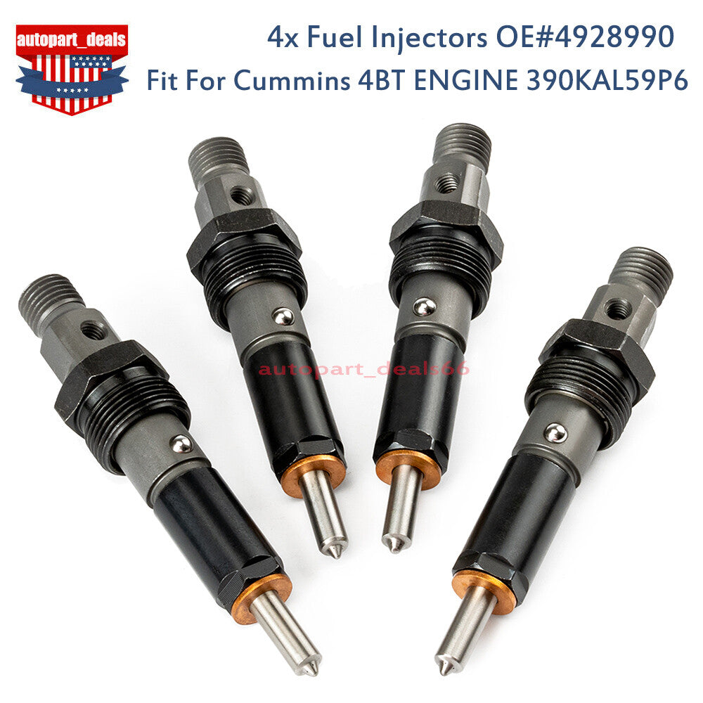 Set of 4 Diesel Fuel Injectors For 4BT ENGINE KDAL59P6 4928990