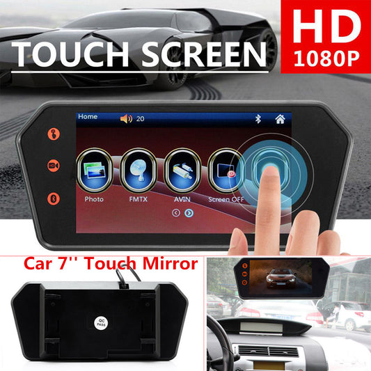 1080P Car 7-inch Touchscreen Rearview Monitor Video Player with FM/USB/TF Bluetooth 12V n