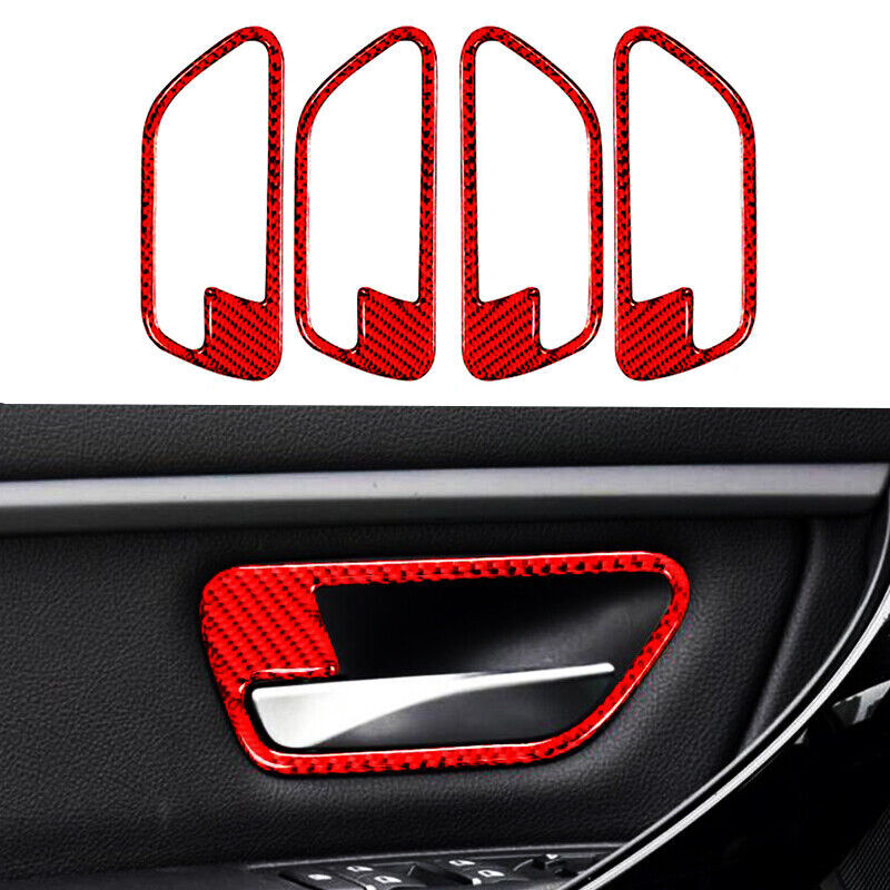 Carbon Fiber Car Door Handle Cover Trim Door Bowl for BMW 3 Series F30 2013-2019