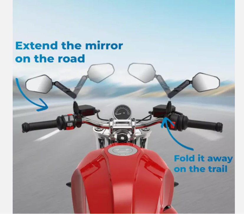 Motorcycle Wing Mirror Set for Adventure and Off-Road Riding Universal (1 pair)