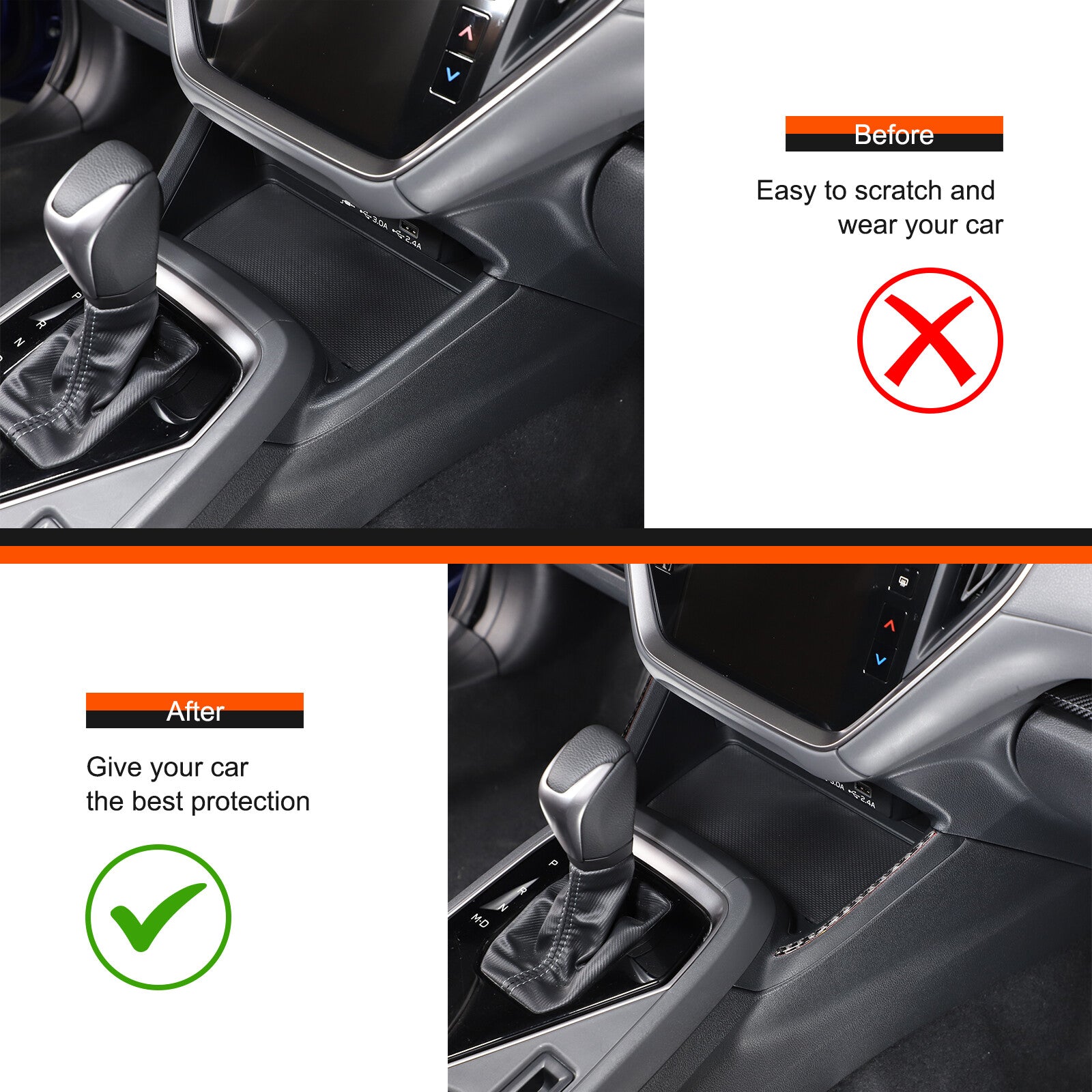 Carbon fiber center console side decals suitable for Subaru Crosstrek 2023-24- n