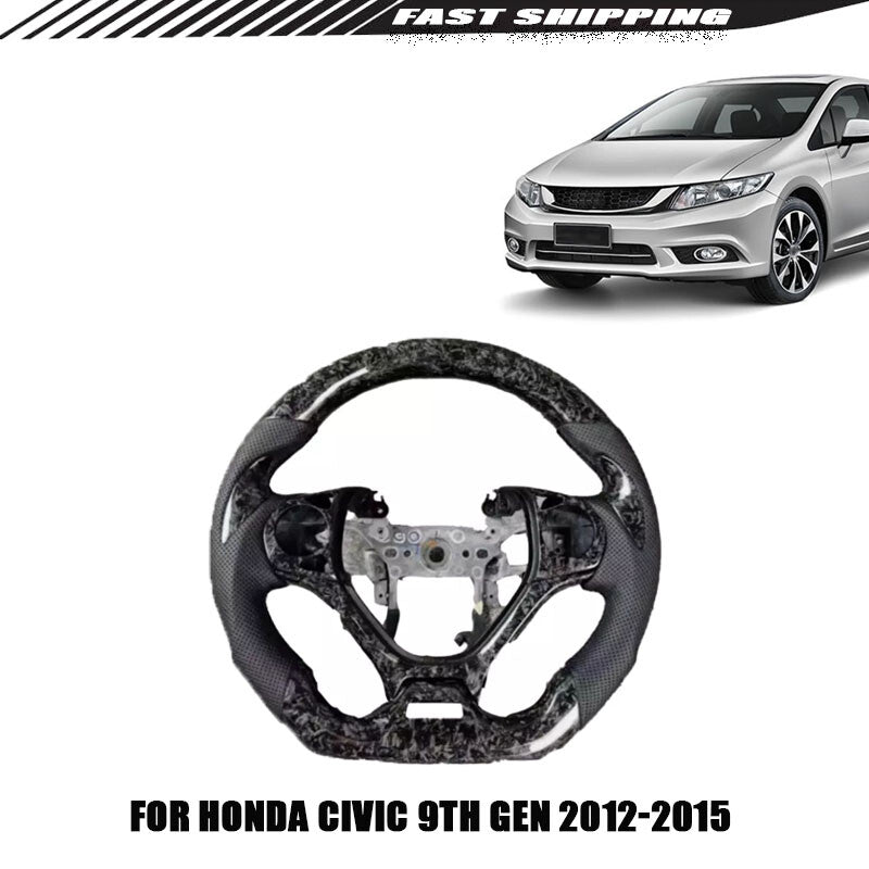 Forged carbon fiber style steering wheel for Honda for Civic 9th generation 2012-2015
