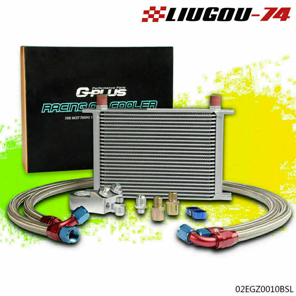 Universal Engine Oil Cooler 25 Row 10AN + Oil Filter Adapter Kit + 2 * Oil Lines (Brand New) Q