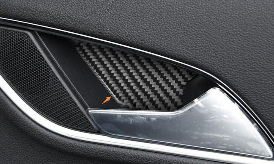 Fit for Audi Q3 2015-18 Real Carbon Fiber Inner Door Bowl Sticker Cover Trim 4P