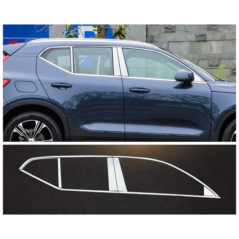 for Volvo XC40 2019-2022 Chrome Steel Window StripBC Pillar Cover Trim Kit 16x