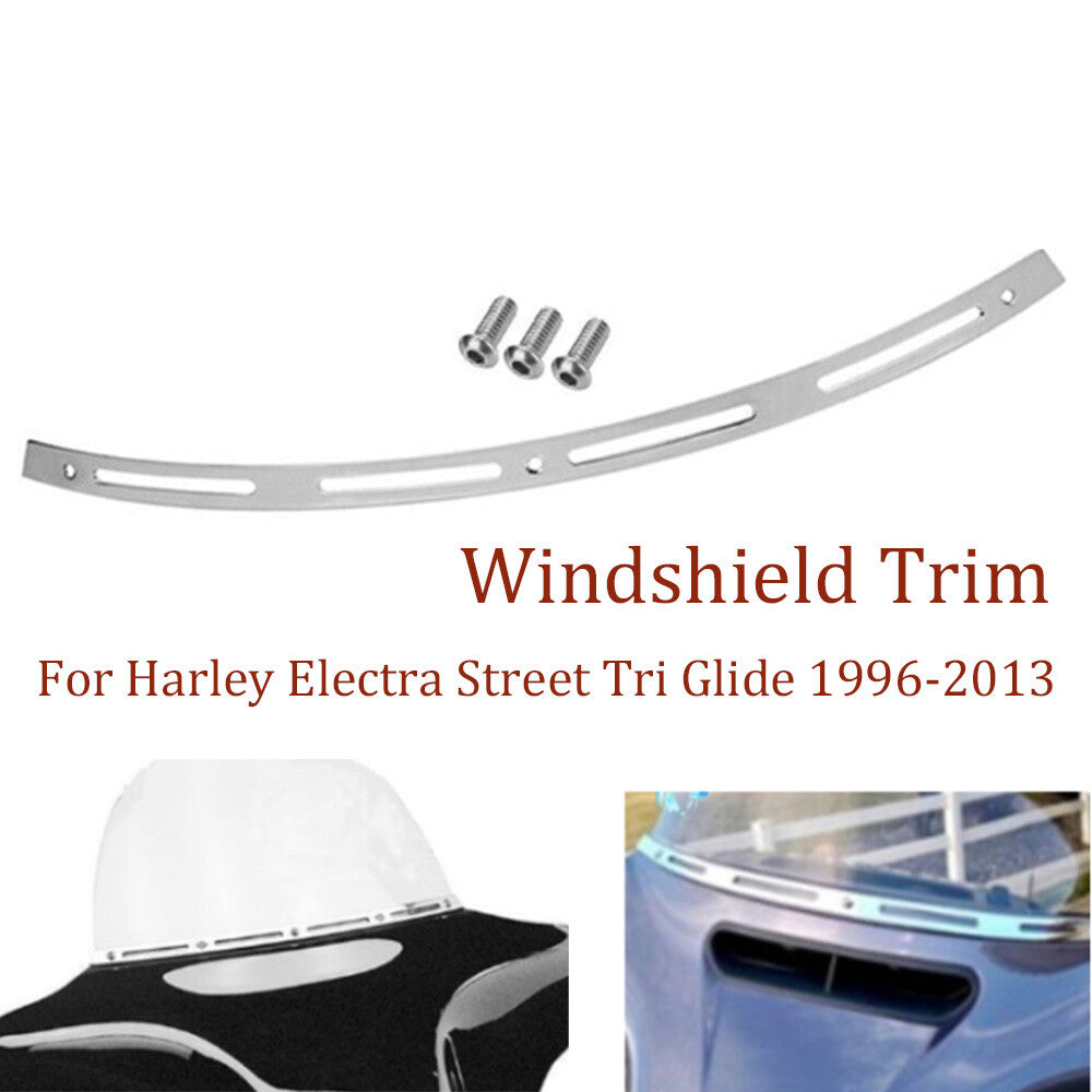 Batwing-style windshield trim for Harley Touring 1996-2013 chrome n