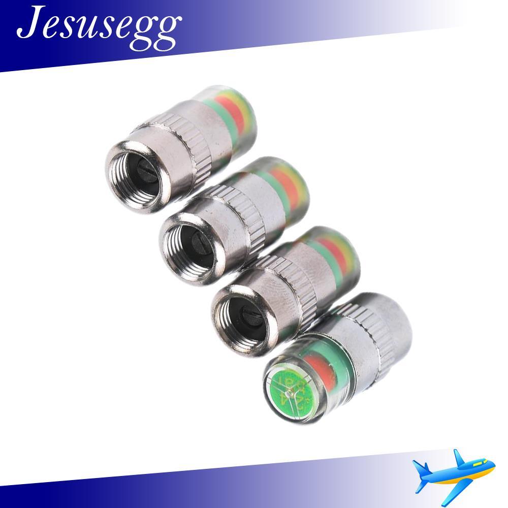 x4 Auto Car Tire Monitor Valve Dust Cap Air Pressure Indicator Sensor Eye Alert Q