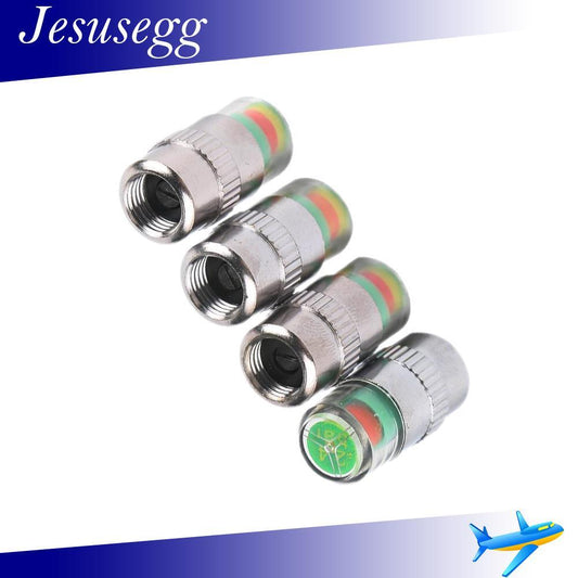 x4 Auto Car Tire Monitor Valve Dust Cap Air Pressure Indicator Sensor Eye Alert Q