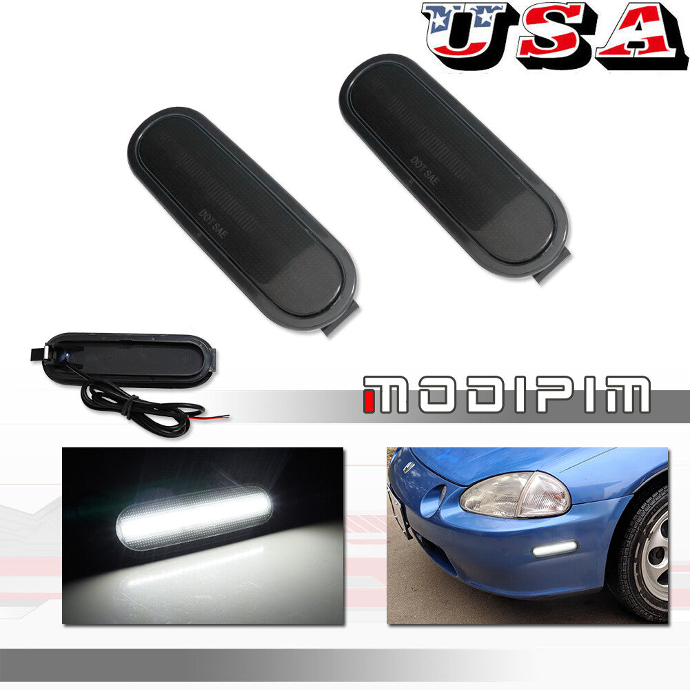 Smoked white LED front marker light suitable for 1993-97 for Honda Del Sol DelSol- v