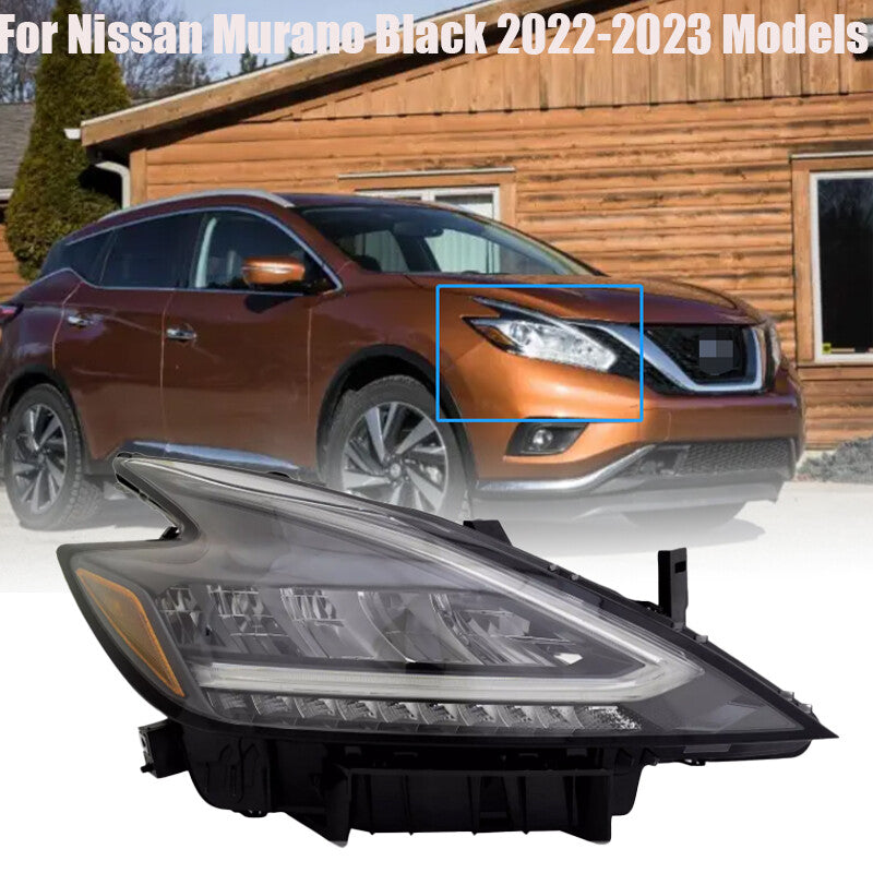 Right Side For Murano Black 2022-2023 Models RH LED Headlight n
