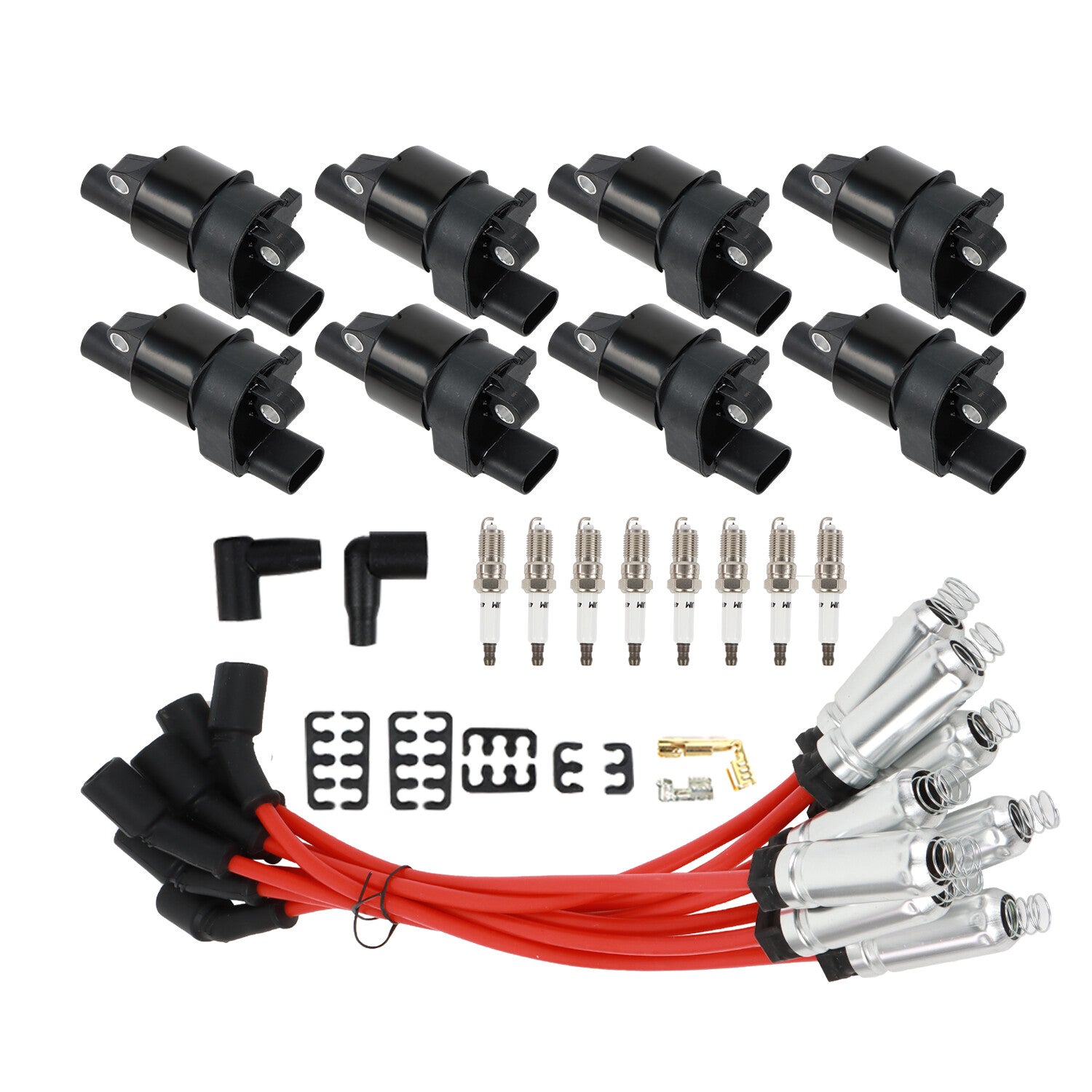 8Ignition Coils +Iridium Spark Plugs &Wires for GMC for Chevy Silverado 1500 Tahoe n