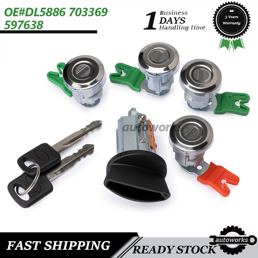 Door Lock Cylinders Ignition Switch w/ Keys for Ford E150/250/350 1996-2008