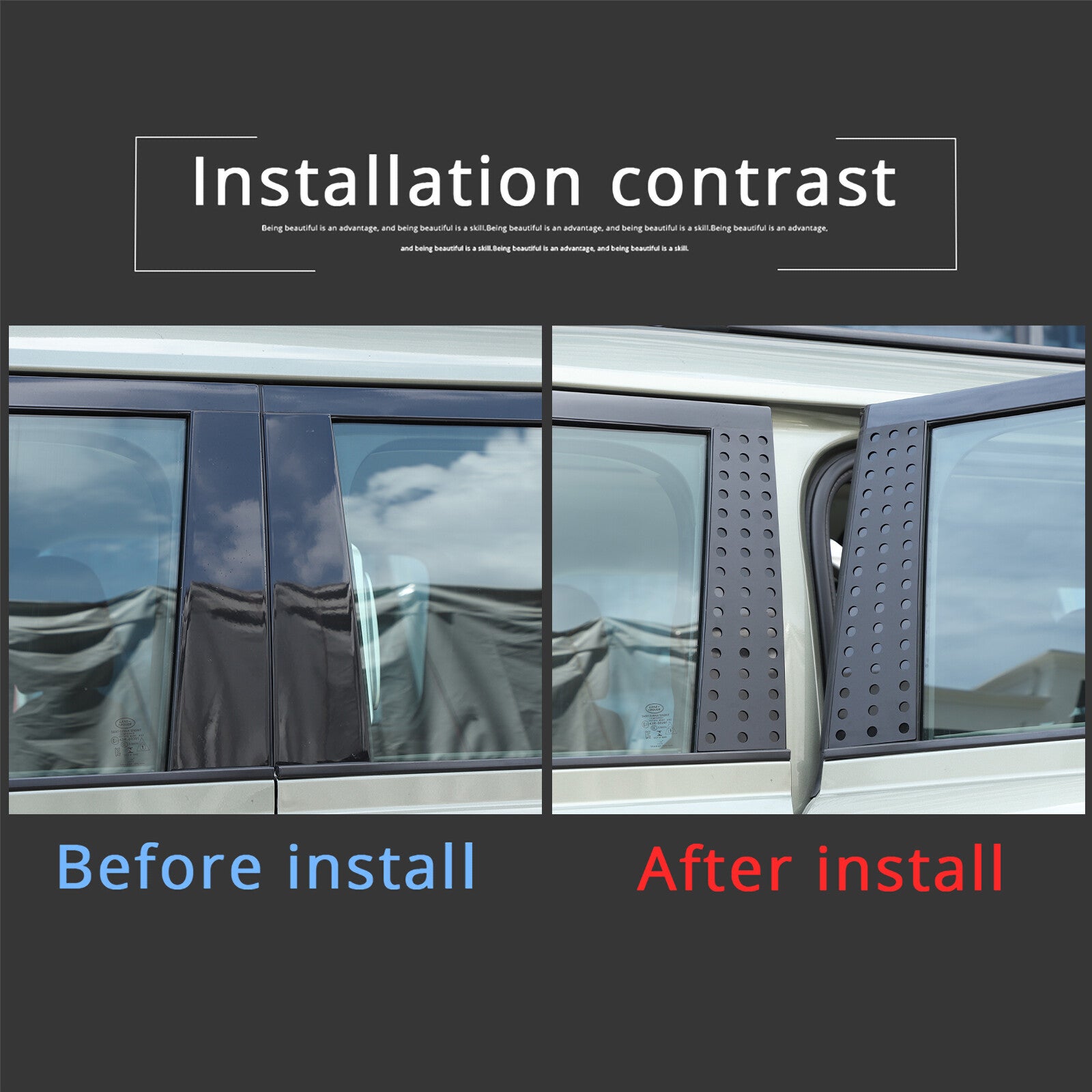 Window B-pillar protective trim cover for Land Rover for Defender 2020 - 23
