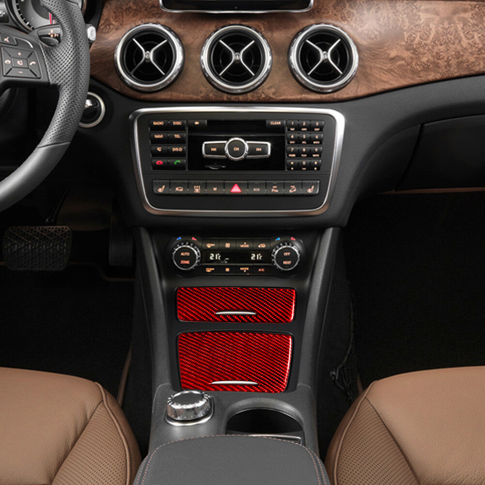 Red Cigarette Lighter Storage Box Trim for Mercedes Benz CLA 2014-2018/GLA 15-18