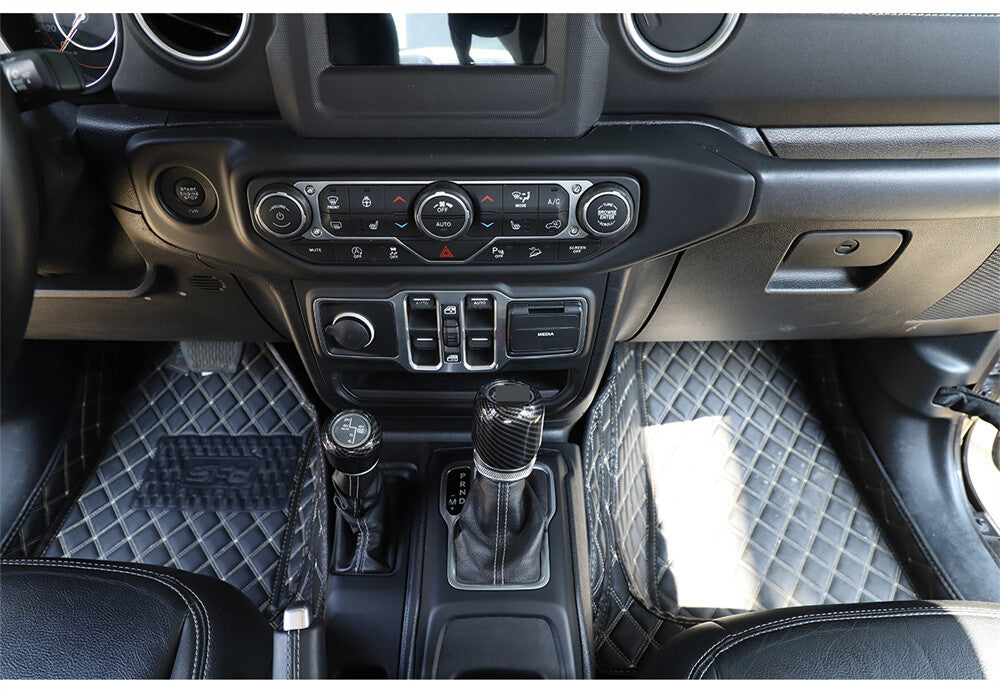 for Jeep for Wrangler JL JT 18+ Gear Shift Knob 4WD Four Wheel Drive Trim ABS Carbon