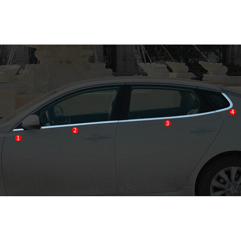 Chrome Steel Windows bottom Strip Sill Molding Cover Trim for Kia Optima 2016-20