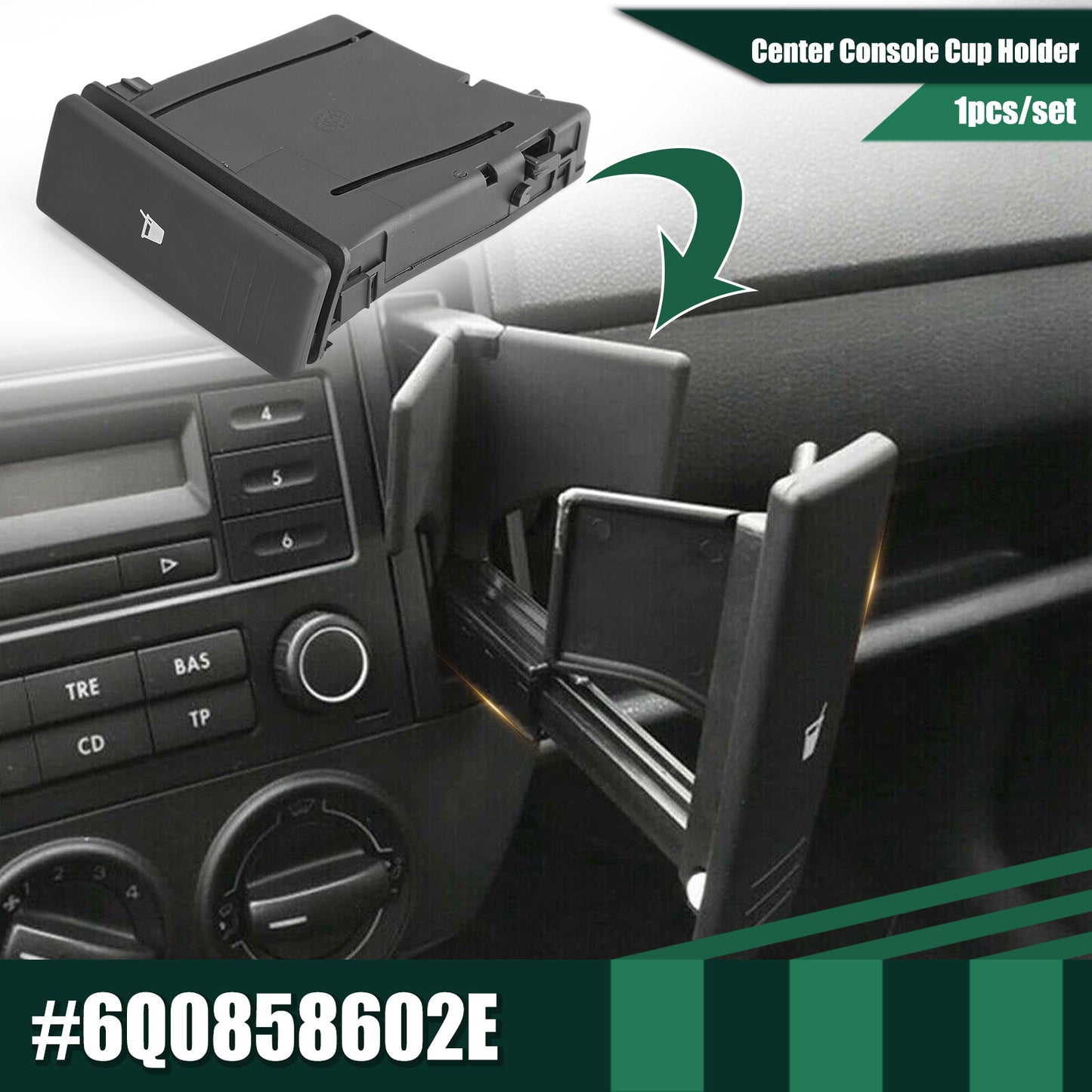 Car Center Console Drinks Cup Holder Dashboard 6Q0858602E for VW POLO 9N 2002-10 Q